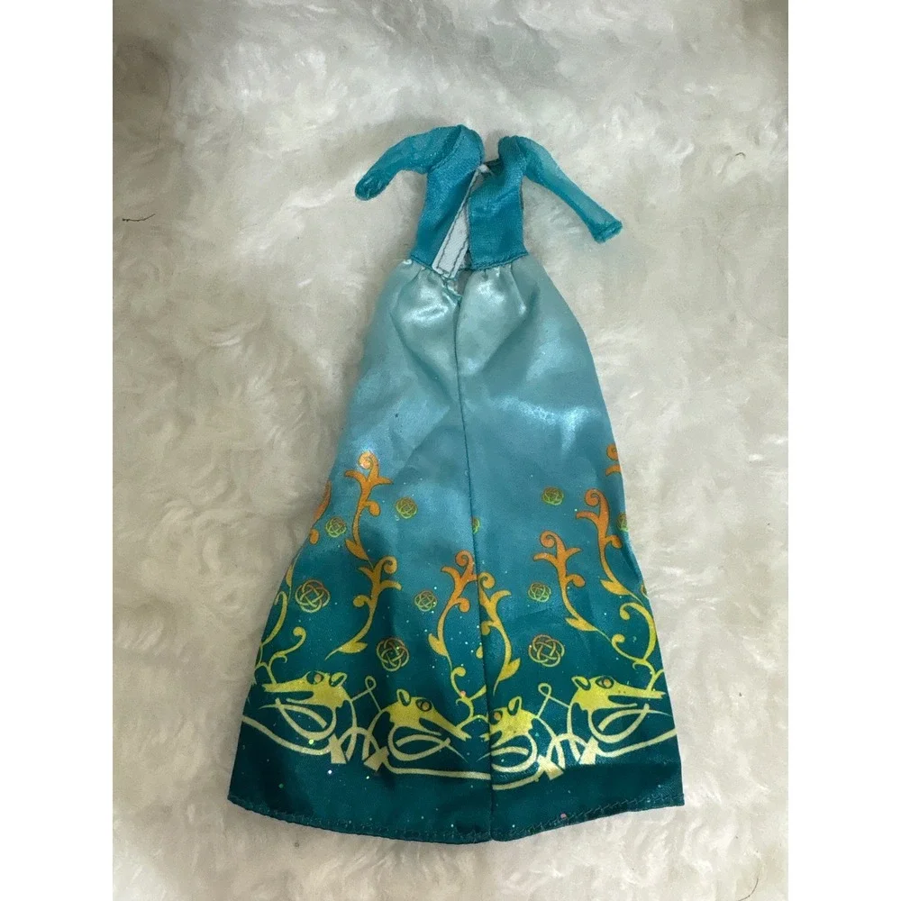 Disney Merida Doll Dress Brave Teal Blue Gold Celtic Bear Gown Outfit Excellent
